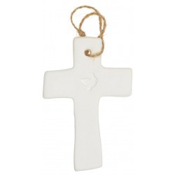 Croix en porcelaine blanche...