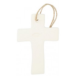 Croix en porcelaine blanche...