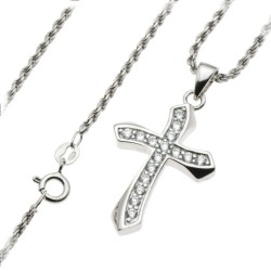 Croix  Argent Avec Zircons...