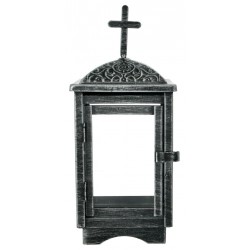 Lanterne en métal gris - H...