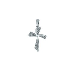 9-karat white gold cross...