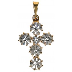 Croix métal doré strass...