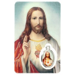 Card with prayer and medal...