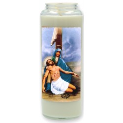 Noveenkaars in glas / wit /...