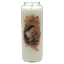 Noveenkaars in glas / wit /...