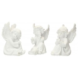 Ange assis Ht 10 cm - 3 / set