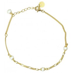 Silver bracelet with pearls