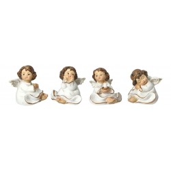 Beige en gouden engel 7,5 cm