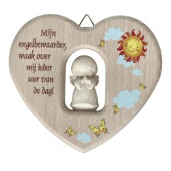 Coeur avec ange en bois...