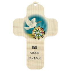 Printed wooden wall cross,...